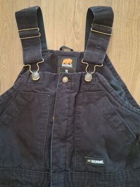 Berne Womens Size Small Black Work Bib Overalls